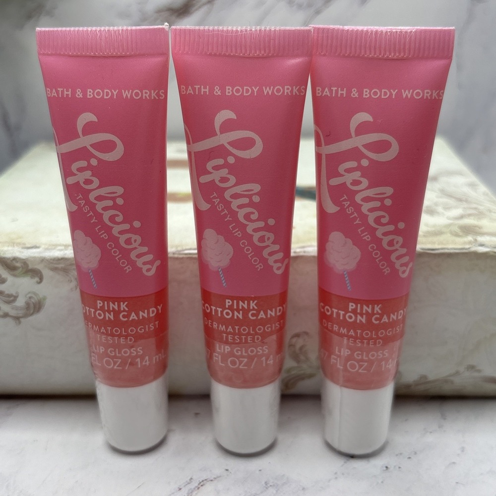 Bath & Body Works Liplicious Pink Cotton Candy Lip Gloss 0.47 oz Lot of 3